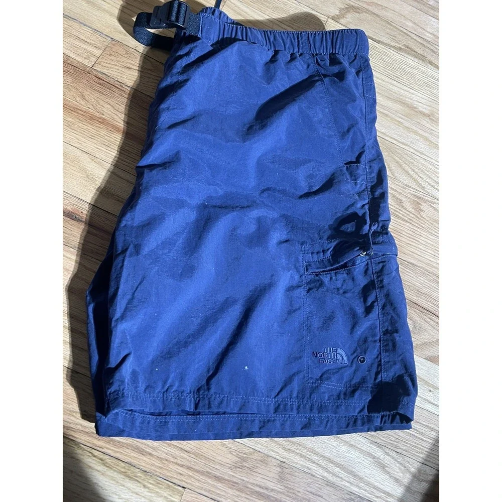The North Face Cargo Hiking Shorts Men's XL Navy Belted Outdoor Trail Nylon